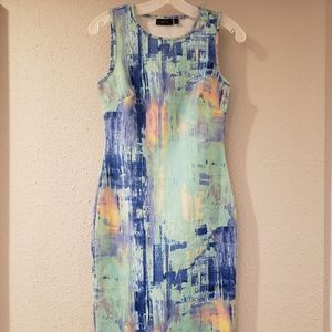 Abstract print bodycon dress